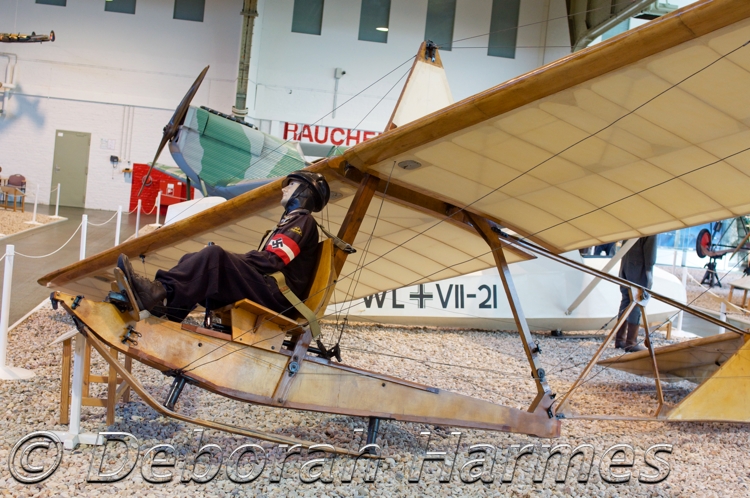 Glider with wooden skis